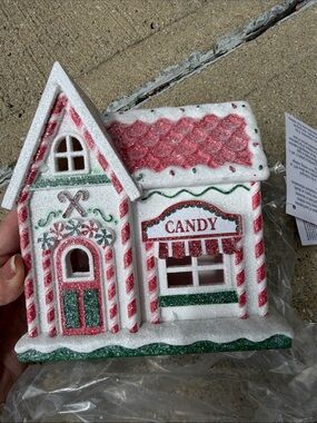 Holiday Candy Shop Decorative House - White, Red & Green